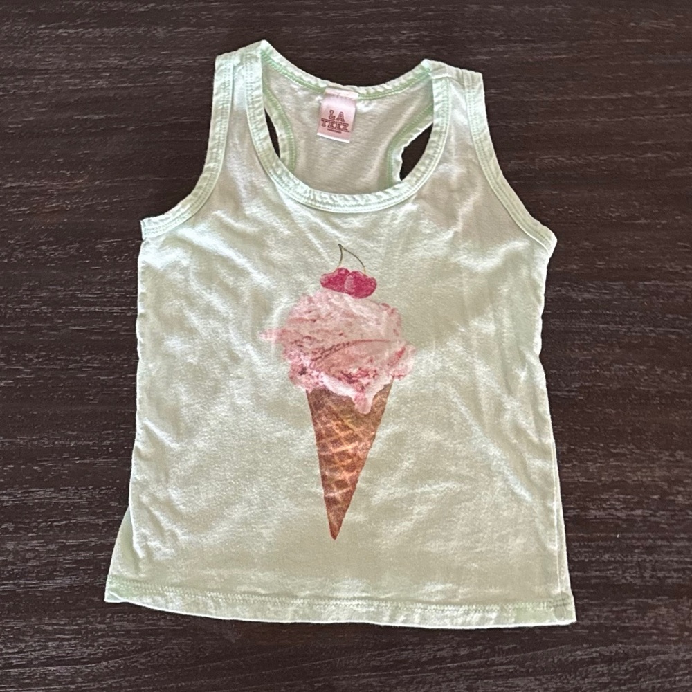 LA Teeze Downtown Girls Light Lime Green Tank